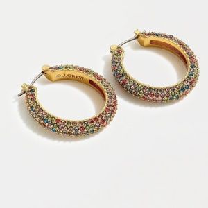 🎉HPx2🎉 J.Crew Rounded Pave Hoop Earrings
